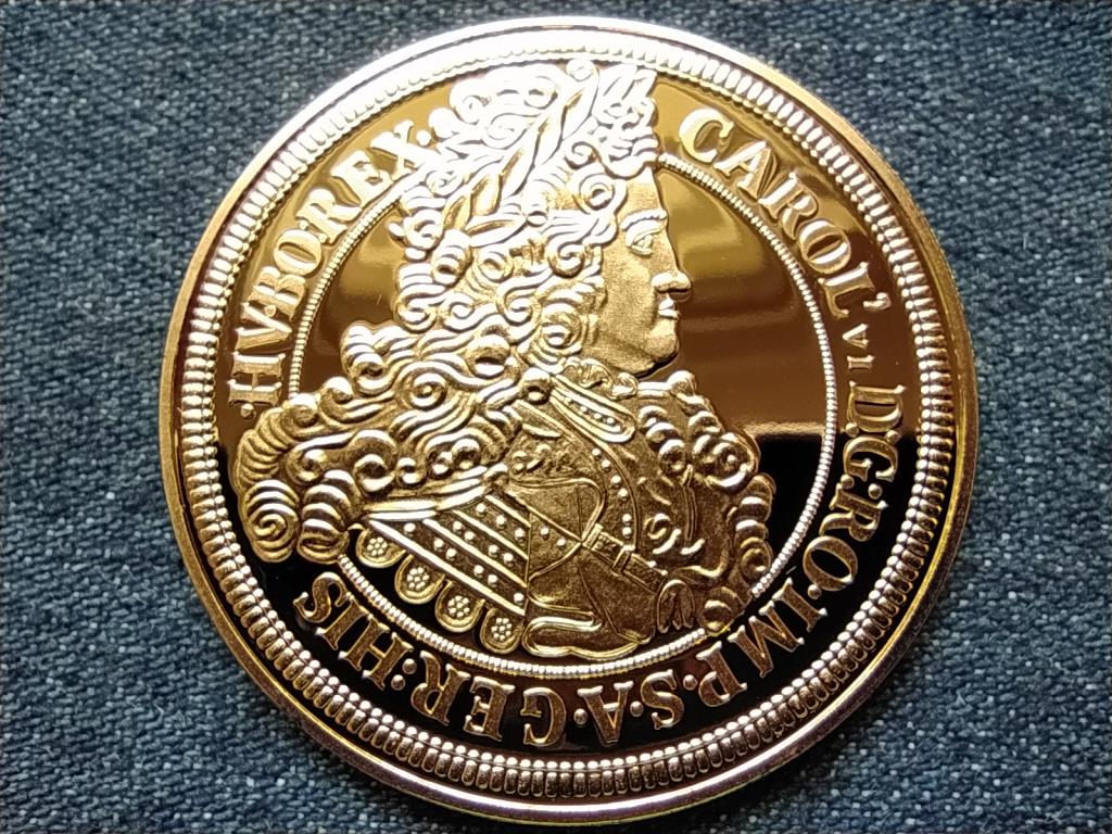 Magyar arany&oacute;ri&aacute;sok III. K&aacute;roly, 10 aranyduk&aacute;t, 1713, ut&aacute;nveret r&eacute;z-nikkel