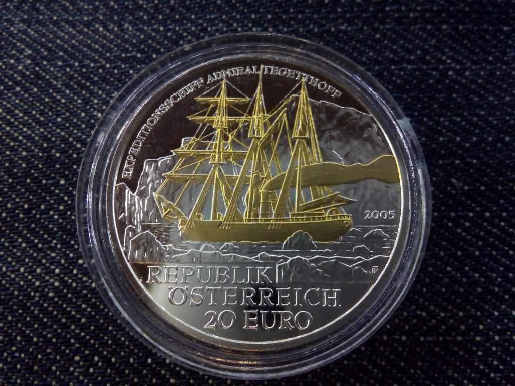 Ausztria Admiral Tegetthoff .900 ez&uuml;st 20 Euro