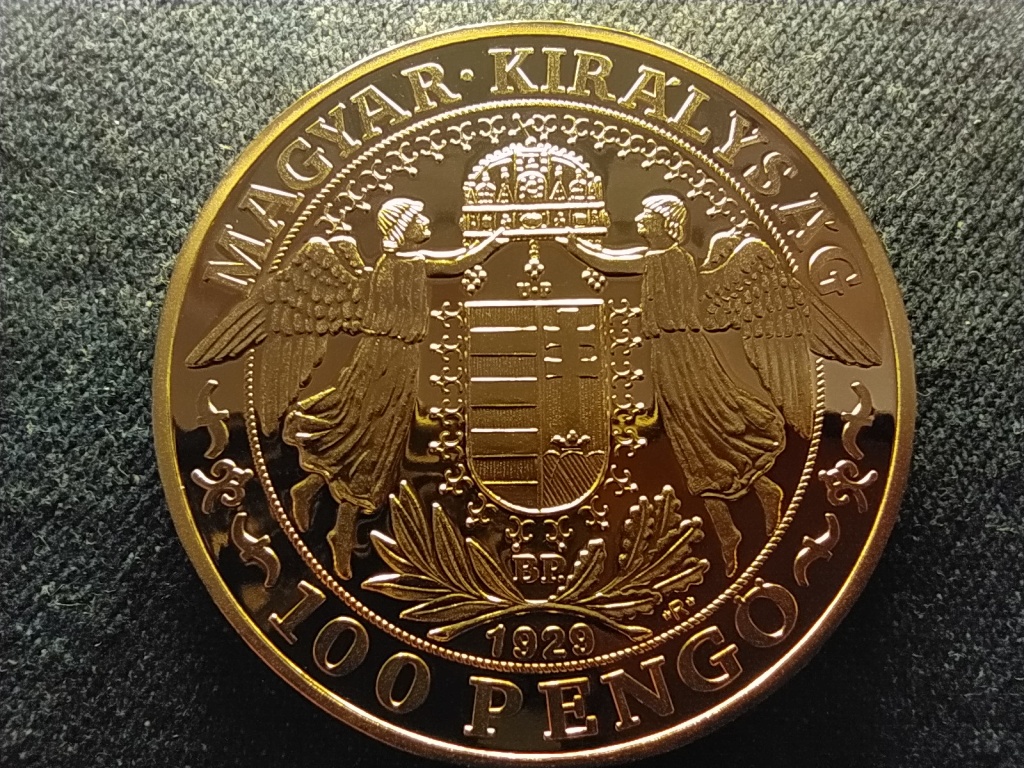 Magyar arany&oacute;ri&aacute;sok Szent L&aacute;szl&oacute; 100 pengő 1929 ut&aacute;nveret