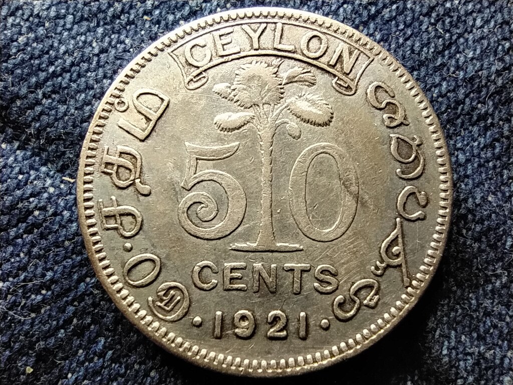 Sri Lanka V. Gy&ouml;rgy (1910-1936) .550 Ez&uuml;st 50 Cent 