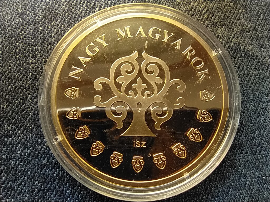 Nagy Magyarok Szent Gell&eacute;rt (980-1046) aranyozott r&eacute;z &eacute;rem