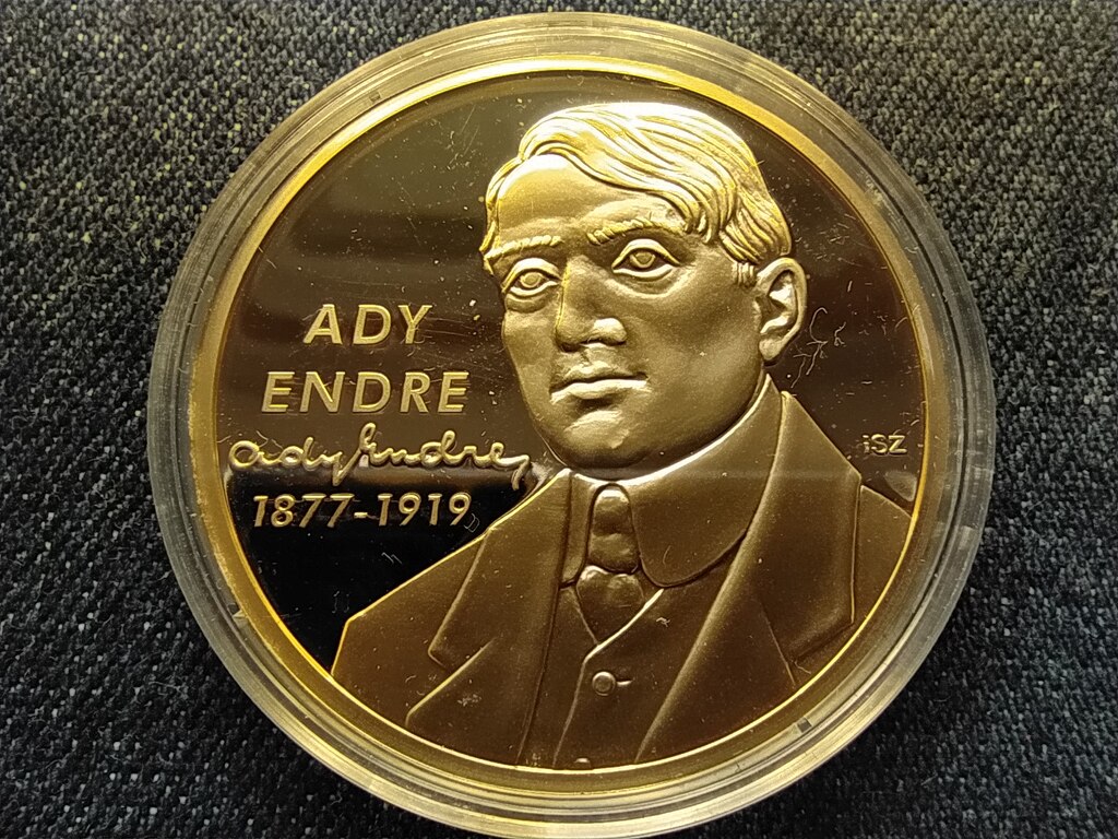 Nagy Magyarok Ady Endre (1877-1919) aranyozott r&eacute;z &eacute;rem