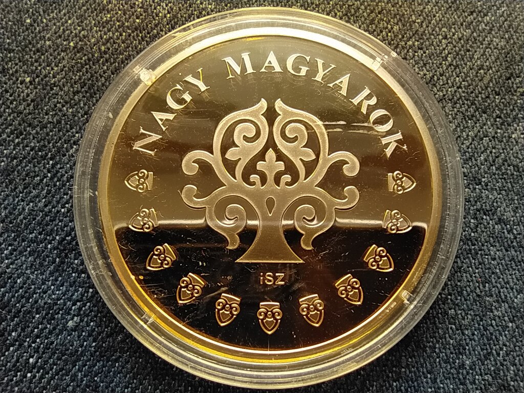 Nagy Magyarok E&ouml;tv&ouml;s L&oacute;r&aacute;nd (1848-1919) aranyozott r&eacute;z &eacute;rem