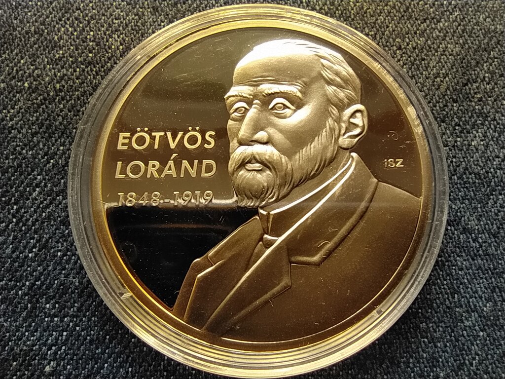 Nagy Magyarok E&ouml;tv&ouml;s L&oacute;r&aacute;nd (1848-1919) aranyozott r&eacute;z &eacute;rem