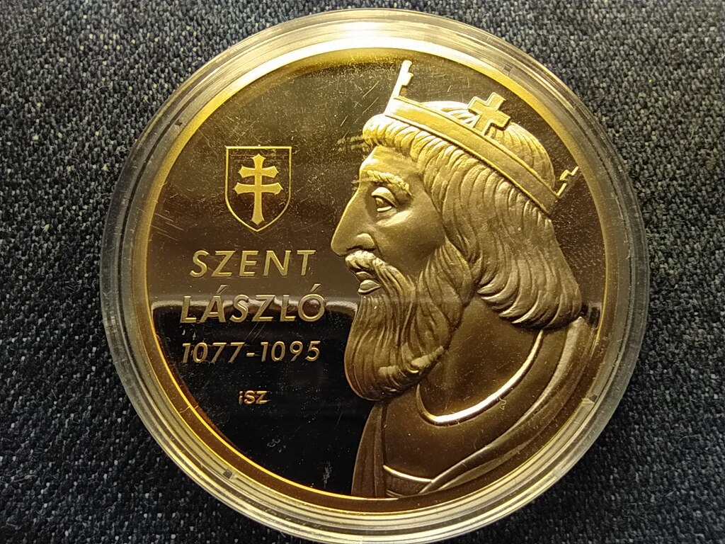 Nagy Magyarok Szent L&aacute;szl&oacute; (1077-1095) aranyozott r&eacute;z &eacute;rem