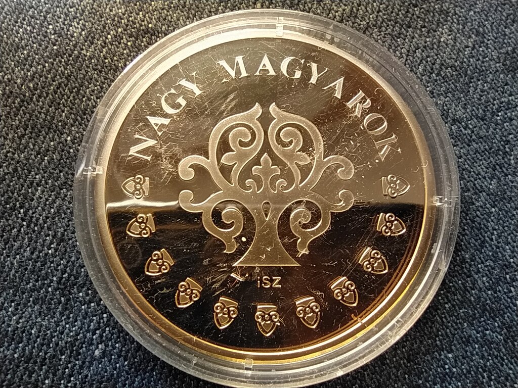 Nagy Magyarok Bolyai J&aacute;nos (1802-1860) aranyozott r&eacute;z &eacute;rem