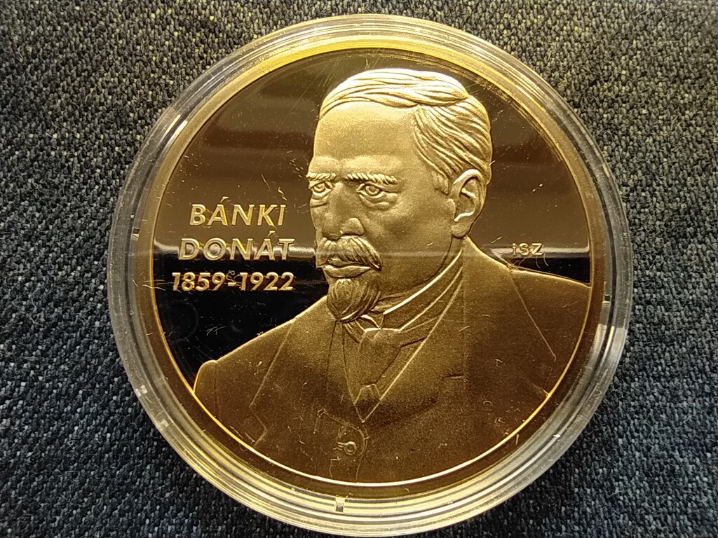 Nagy Magyarok B&aacute;nki Don&aacute;t (1859-1922) aranyozott r&eacute;z &eacute;rem