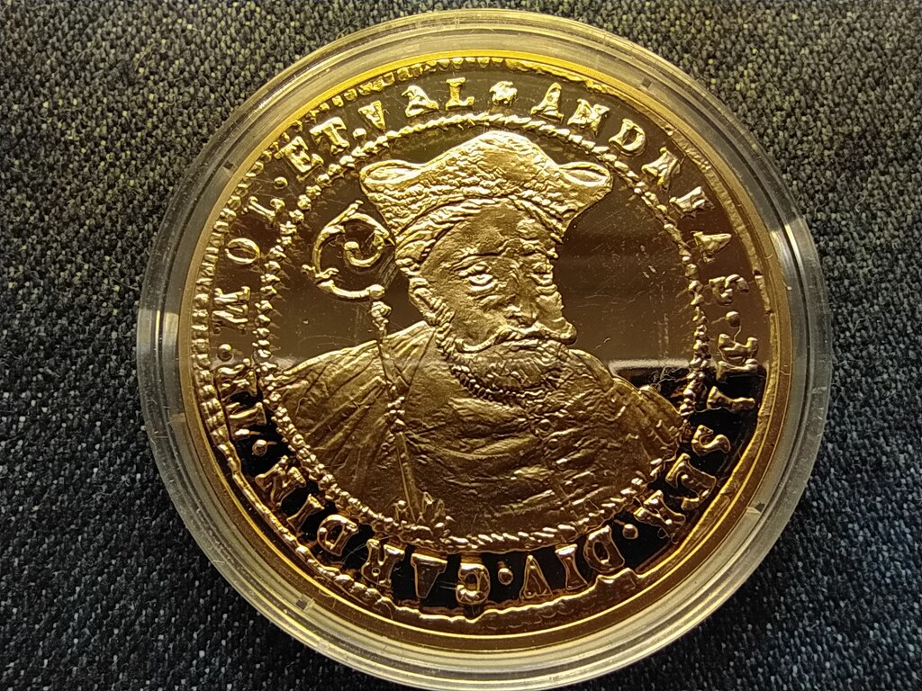 Magyar aranyp&eacute;nzek ut&aacute;nveretben B&aacute;thory Andr&aacute;s 10 duk&aacute;t .999 &Eacute;rem