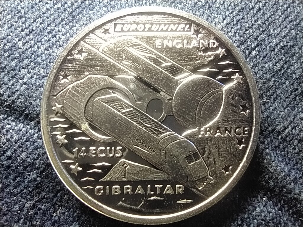 Gibralt&aacute;r Eurotunnel .925 Ez&uuml;st 14 ECU 
