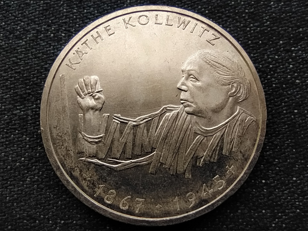 N&eacute;metorsz&aacute;g 125 &eacute;ve sz&uuml;letett K&auml;the Kollwitz .625 ez&uuml;st 10 M&aacute;rka