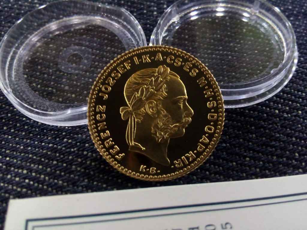 Ferenc J&oacute;zsef .900 arany 4 Forint 3,225g