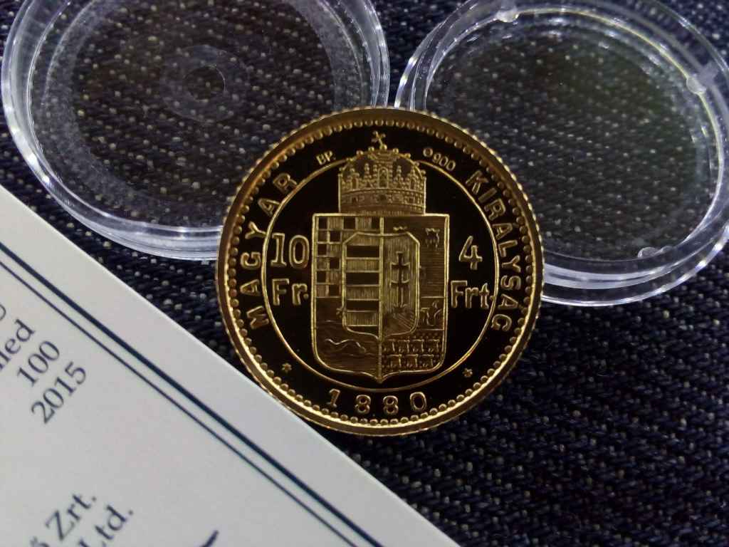 Ferenc J&oacute;zsef .900 arany 4 Forint 3,225g