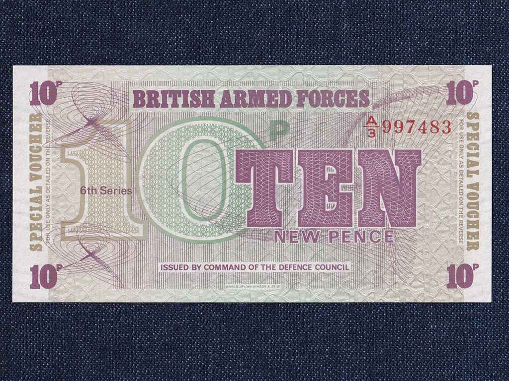 Anglia A brit fegyveres erők bankjegyei 10 New Pence bankjegy