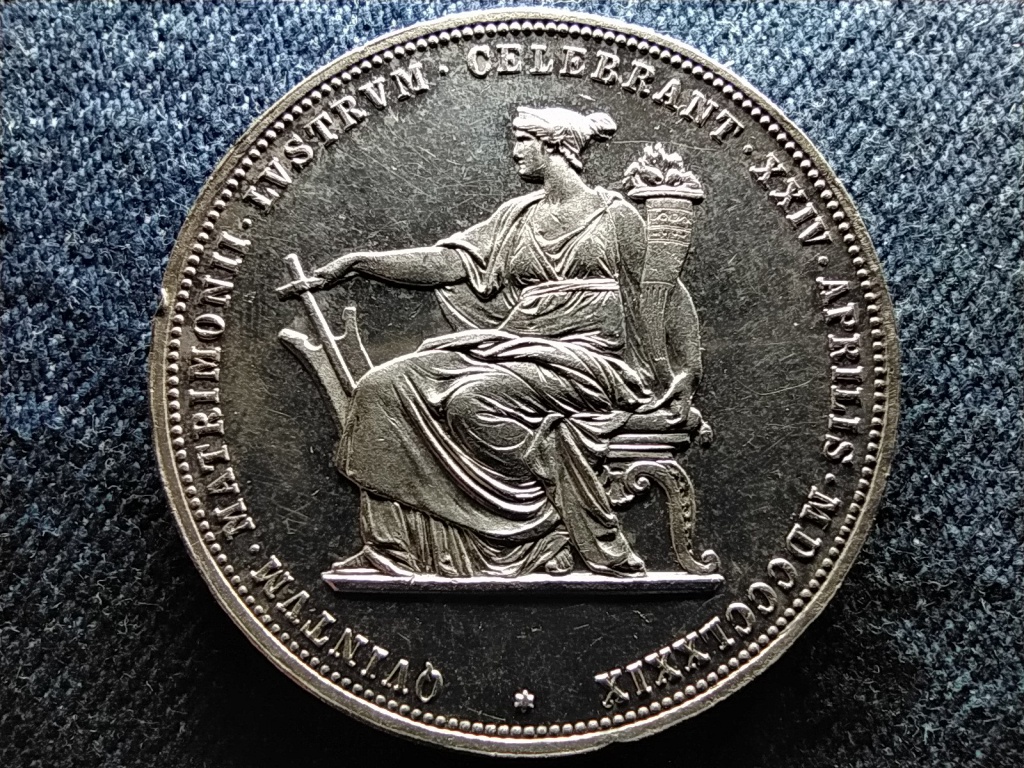 Ausztria Ferenc J&oacute;zsef &eacute;s Sissy h&aacute;zass&aacute;gi &eacute;vfordul&oacute; .900 ez&uuml;st 2 Gulden
