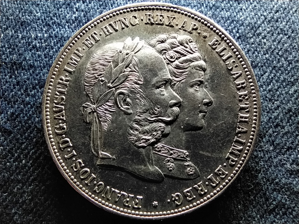 Ausztria Ferenc J&oacute;zsef &eacute;s Sissy h&aacute;zass&aacute;gi &eacute;vfordul&oacute; .900 ez&uuml;st 2 Gulden