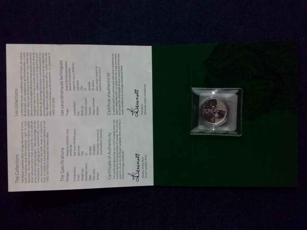 Kanada A farkas .999 ez&uuml;st 20 Doll&aacute;r