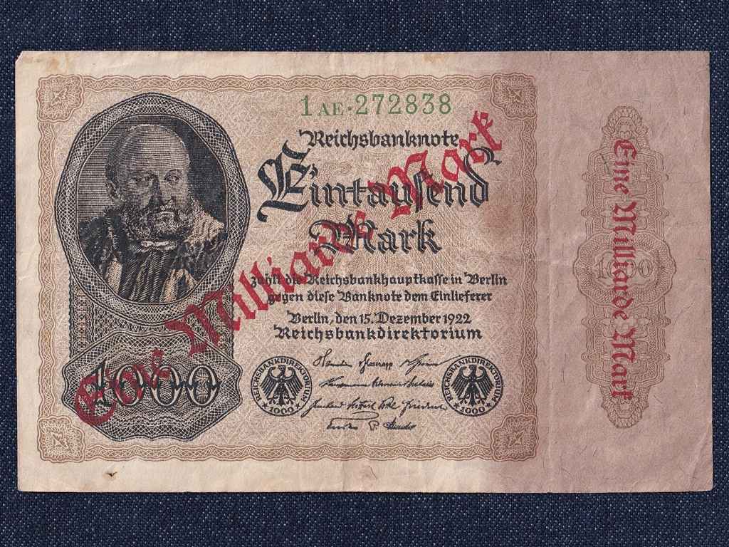 N&eacute;metorsz&aacute;g Weimari K&ouml;zt&aacute;rsas&aacute;g (1919-1933) 1 milli&aacute;rd M&aacute;rka bankjegy