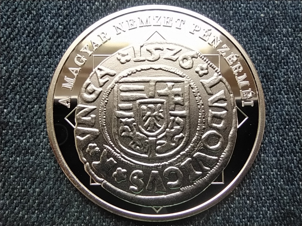 A magyar nemzet p&eacute;nz&eacute;rm&eacute;i A moh&aacute;csi csat&aacute;t t&uacute;l&eacute;lő d&eacute;n&aacute;r 1516-1526 .999 ez&uuml;st