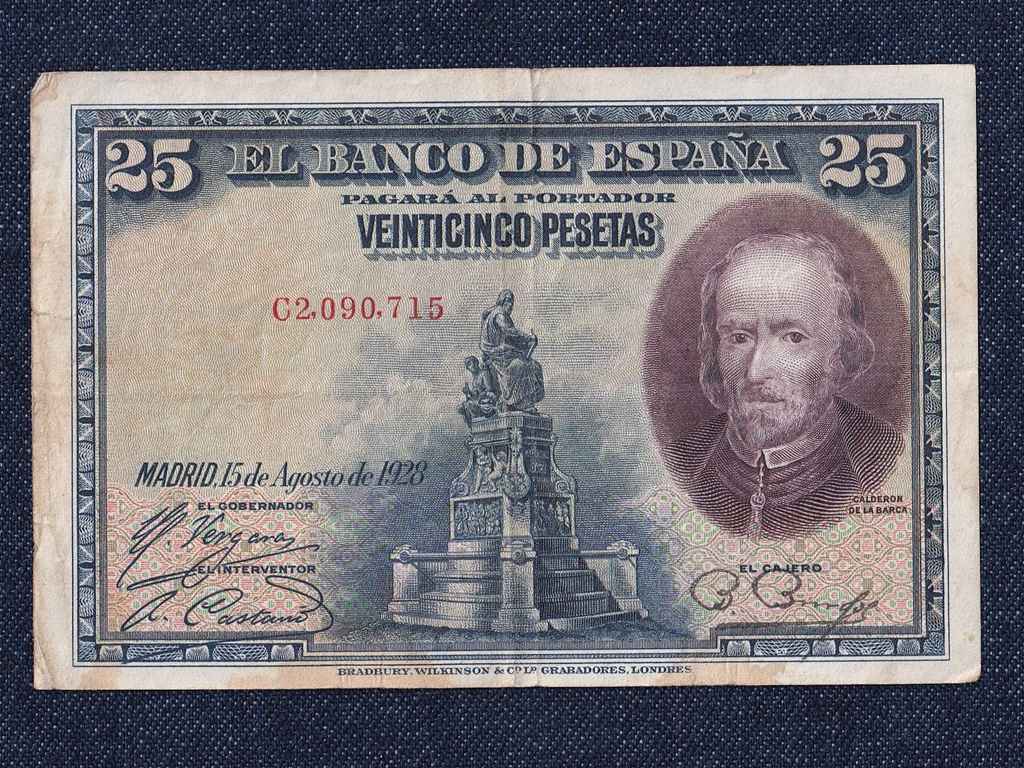Spanyolorsz&aacute;g 25 Peseta bankjegy