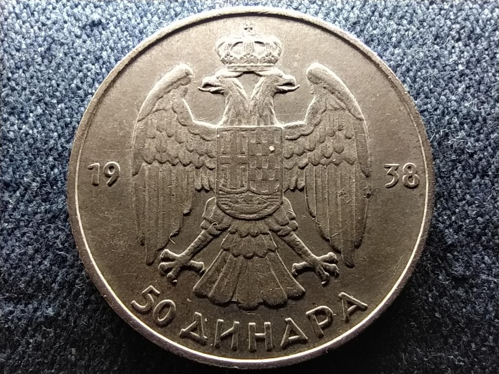 Jugoszl&aacute;via II. P&eacute;ter (1934-1945) .750 ez&uuml;st 50 D&iacute;n&aacute;r