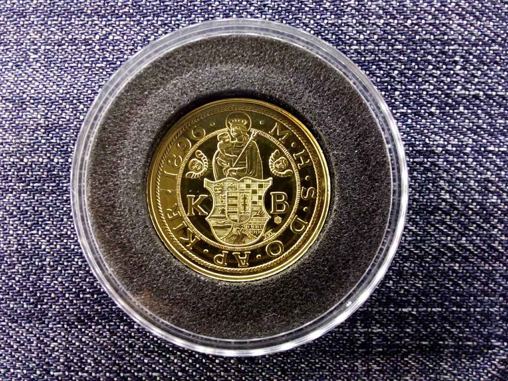 Magyar aranyp&eacute;nzek ut&aacute;nveretben Ferenc J&oacute;zsef millenniumi aranytall&eacute;r 1896 .999 ez&uuml;st