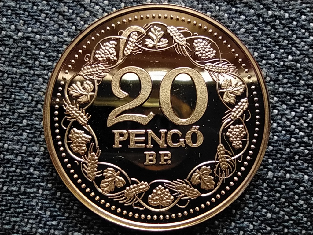 Magyar aranyp&eacute;nzek ut&aacute;nveretben Arany 20 pengő 1928 .999 ez&uuml;st aranyozva