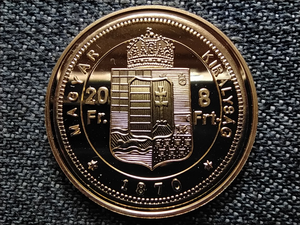 Magyar aranyp&eacute;nzek ut&aacute;nveretben Ferenc J&oacute;zsef arany 8 forint .999 ez&uuml;st
