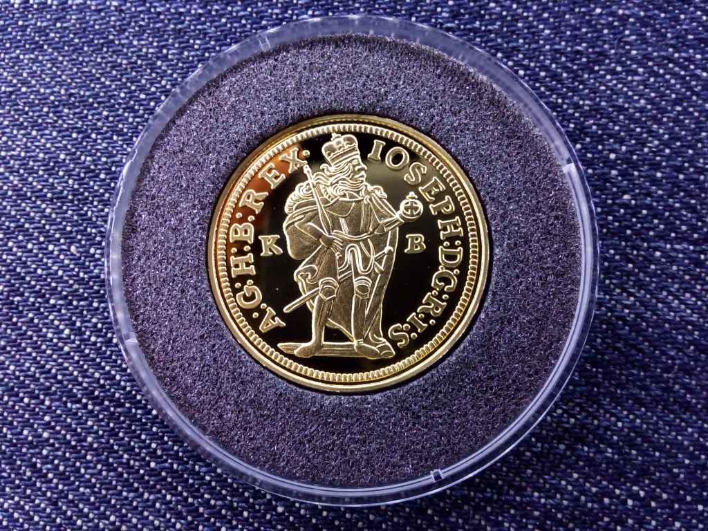 Magyar aranyp&eacute;nzek ut&aacute;nveretben I. J&oacute;zsef duk&aacute;t .999 ez&uuml;st