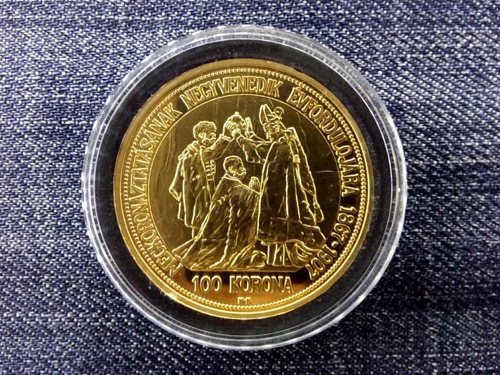 Osztr&aacute;k-Magyar Monarchia p&eacute;nzei ut&aacute;nveretben 100 korona, 1907