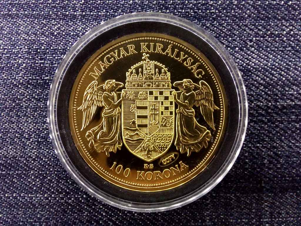 Osztr&aacute;k-Magyar Monarchia p&eacute;nzei ut&aacute;nveretben Ferenc J&oacute;zsef koron&aacute;z&aacute;si 100 korona, 1907
