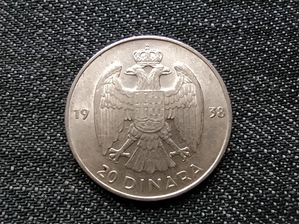 Jugoszl&aacute;via II. P&eacute;ter (1934-1945) .750 ez&uuml;st 20 D&iacute;n&aacute;r