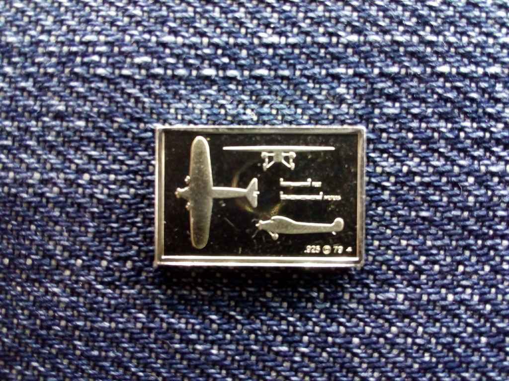 USA Franklin Rep&uuml;lős Mini-Ingot Fokker F.VII .925 ez&uuml;st