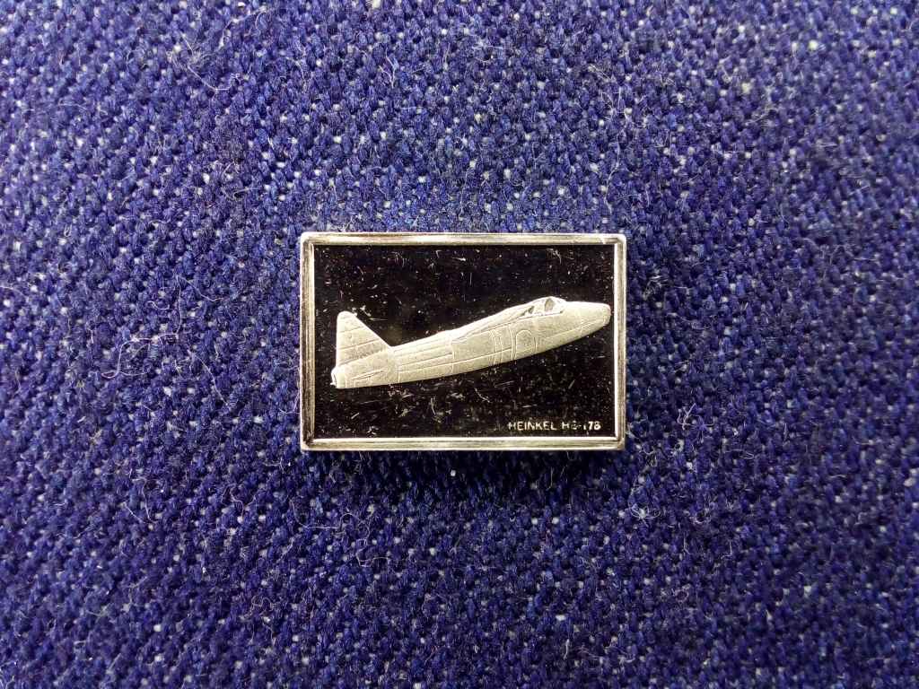 USA Franklin Rep&uuml;lős Mini-Ingot Heinkel He 178 .925 ez&uuml;st