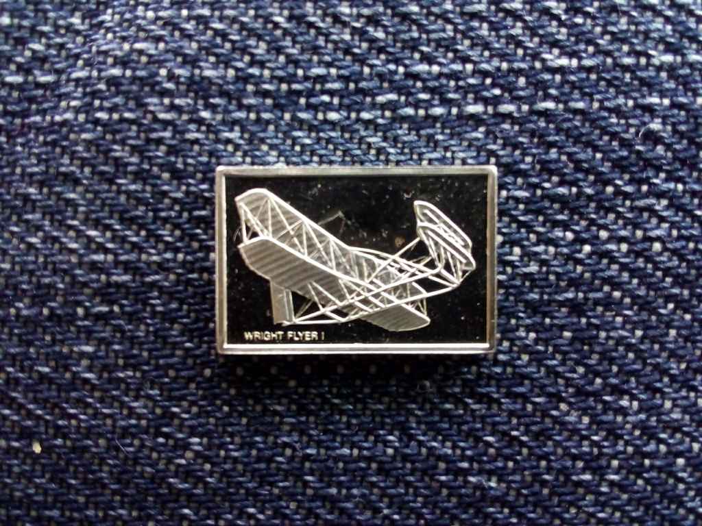 USA Franklin Rep&uuml;lős Mini-Ingot Wright Flyer 1 .925 ez&uuml;st