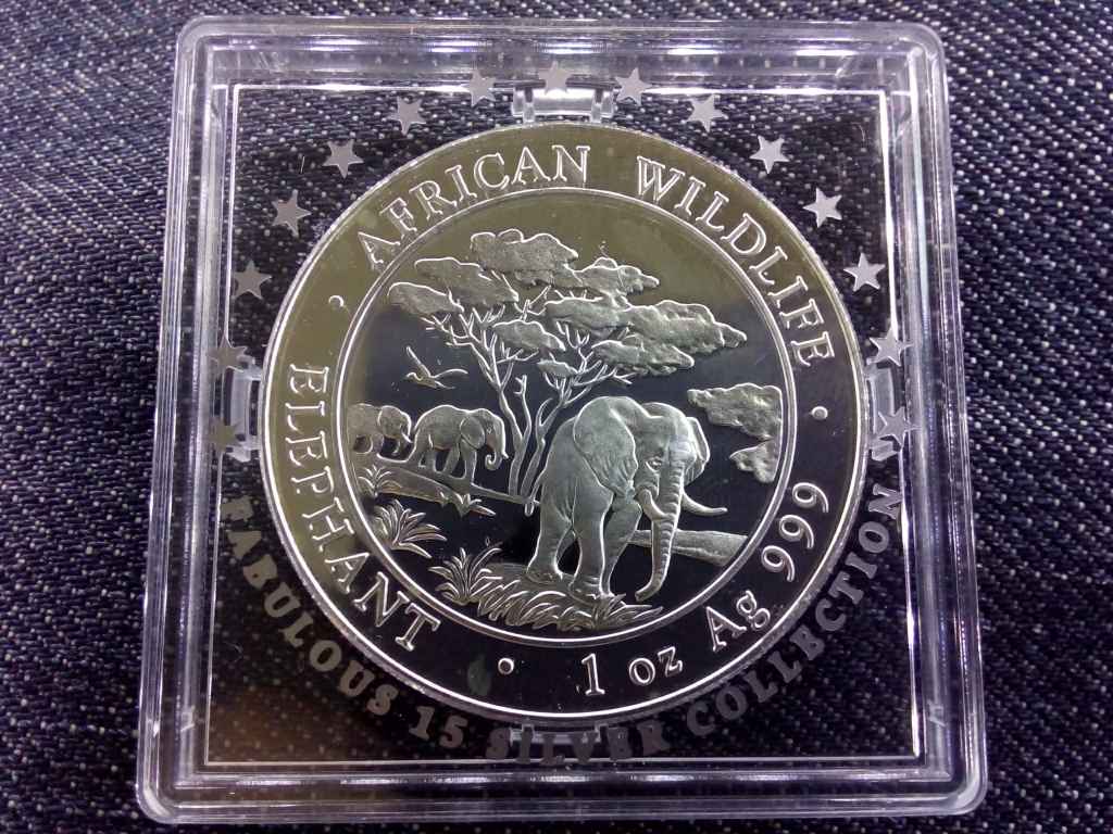 Szom&aacute;lia Afrikai elef&aacute;nt .999 ez&uuml;st 100 Shilling