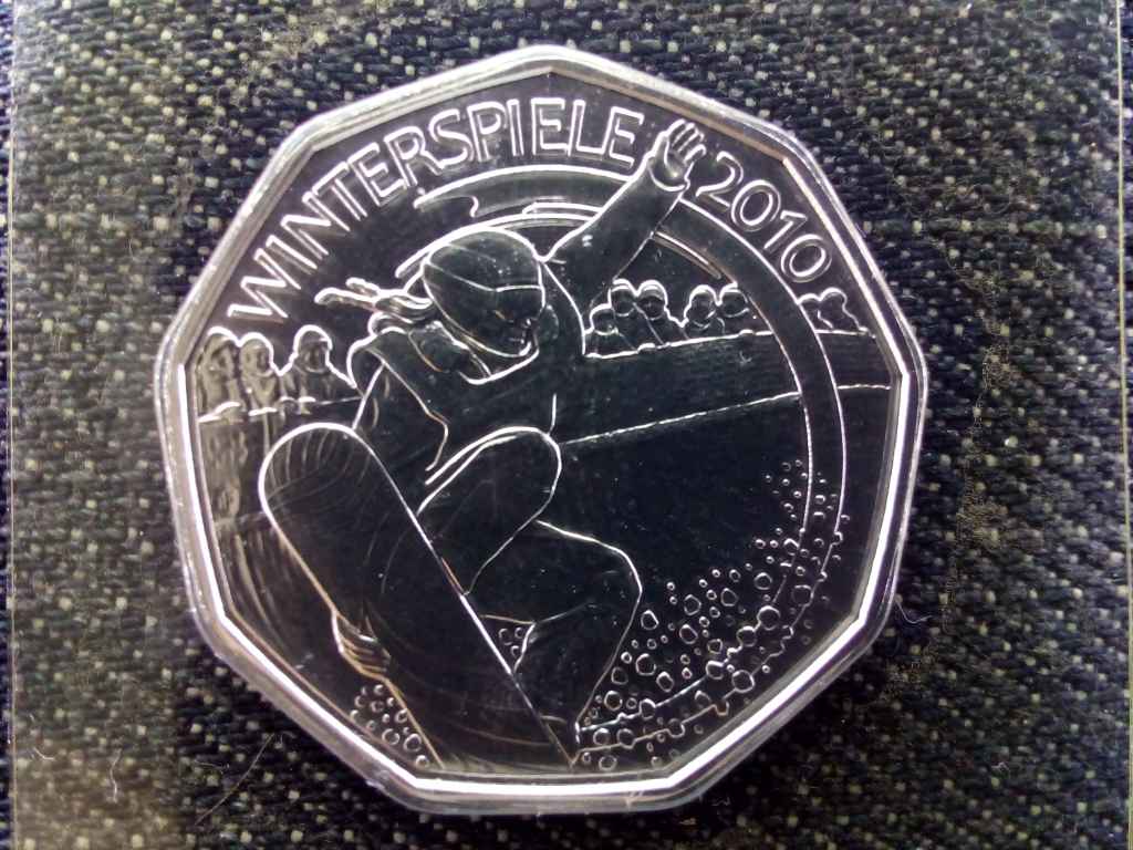 Ausztria 2010-es Olimpia Vancouver Snowboard .800 ez&uuml;st 5 Euro