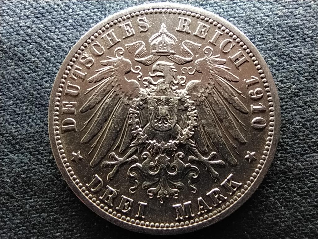 N&eacute;metorsz&aacute;g M&aacute;sodik Birodalom  II. Vilmos (1888-1918) .900 ez&uuml;st 3 M&aacute;rka