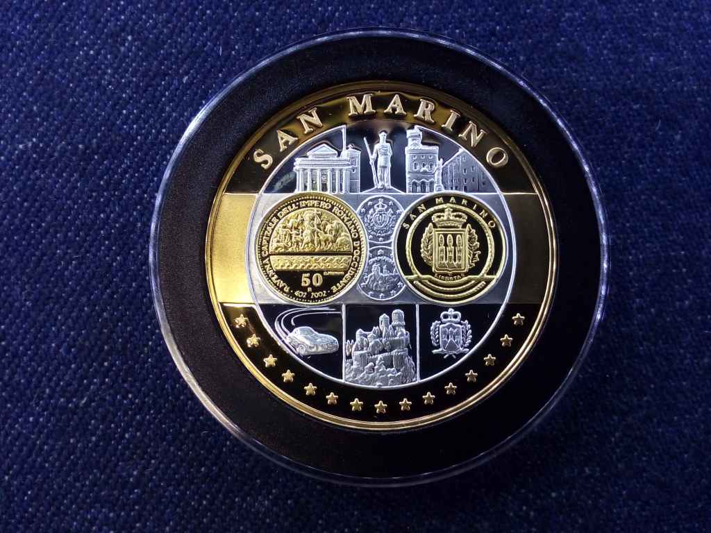Eur&oacute;&ouml;vezet orsz&aacute;gainak k&ouml;z&ouml;s valut&aacute;ja San Marino aranyozott eml&eacute;k&eacute;rem