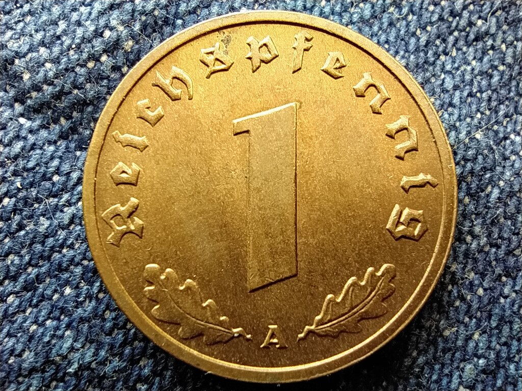 N&eacute;metorsz&aacute;g Horogkeresztes 1 birodalmi pfennig