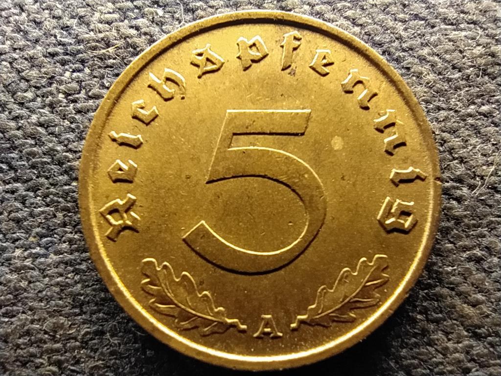 N&eacute;metorsz&aacute;g Horogkeresztes 5 birodalmi pfennig