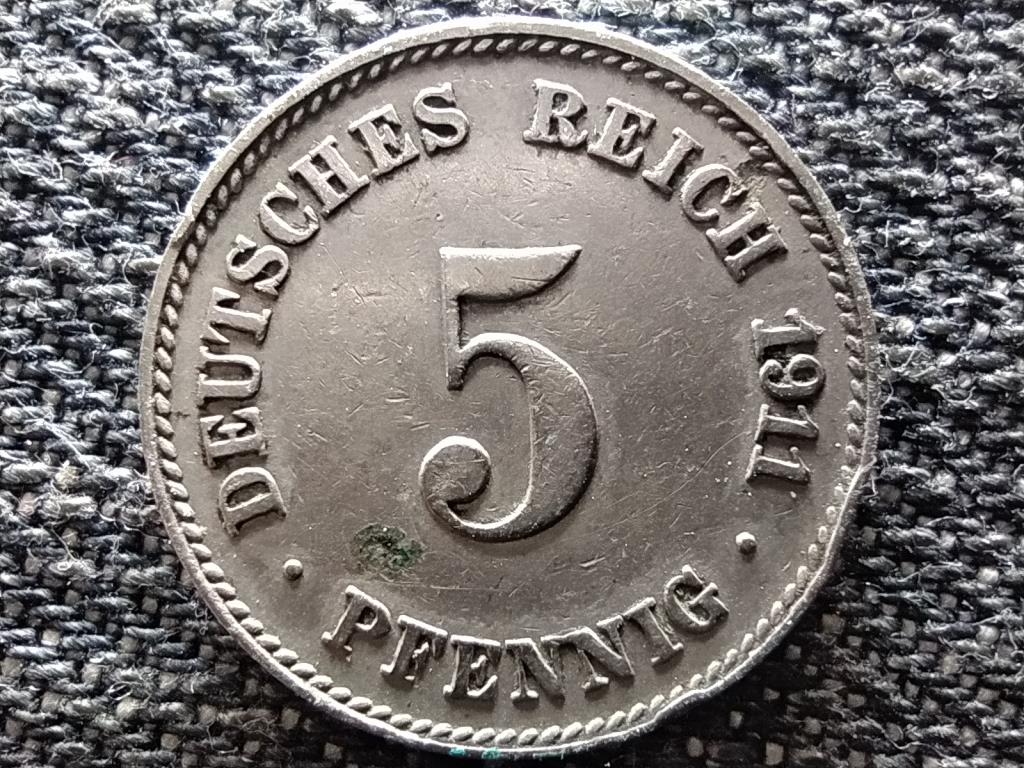 N&eacute;metorsz&aacute;g M&aacute;sodik Birodalom II. Vilmos (1888-1918) 5 Pfennig
