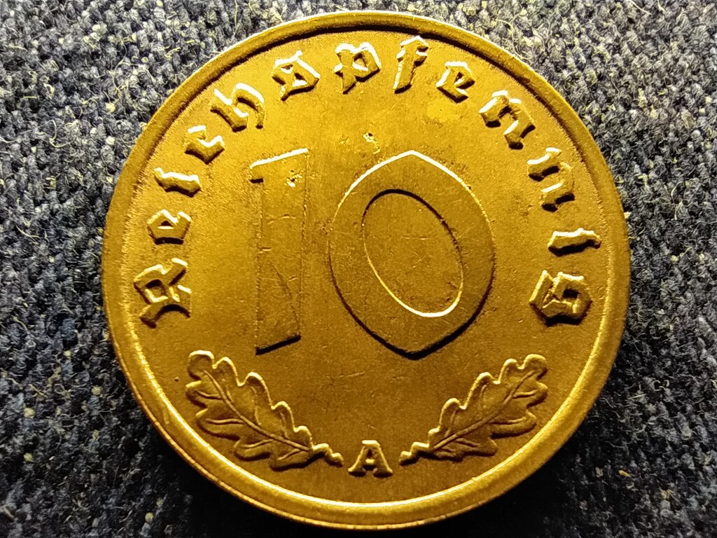 N&eacute;metorsz&aacute;g Horogkeresztes 10 birodalmi pfennig