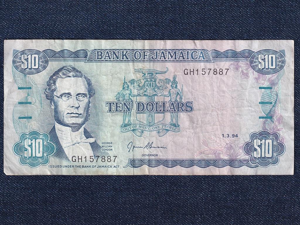 Jamaica 10 Doll&aacute;r bankjegy