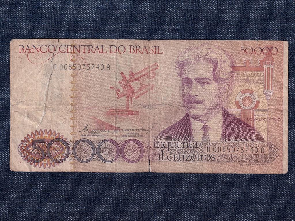 Braz&iacute;lia Brazil Sz&ouml;vets&eacute;gi K&ouml;zt&aacute;rsas&aacute;g (1967-0) 50000 Cruzeiro bankjegy