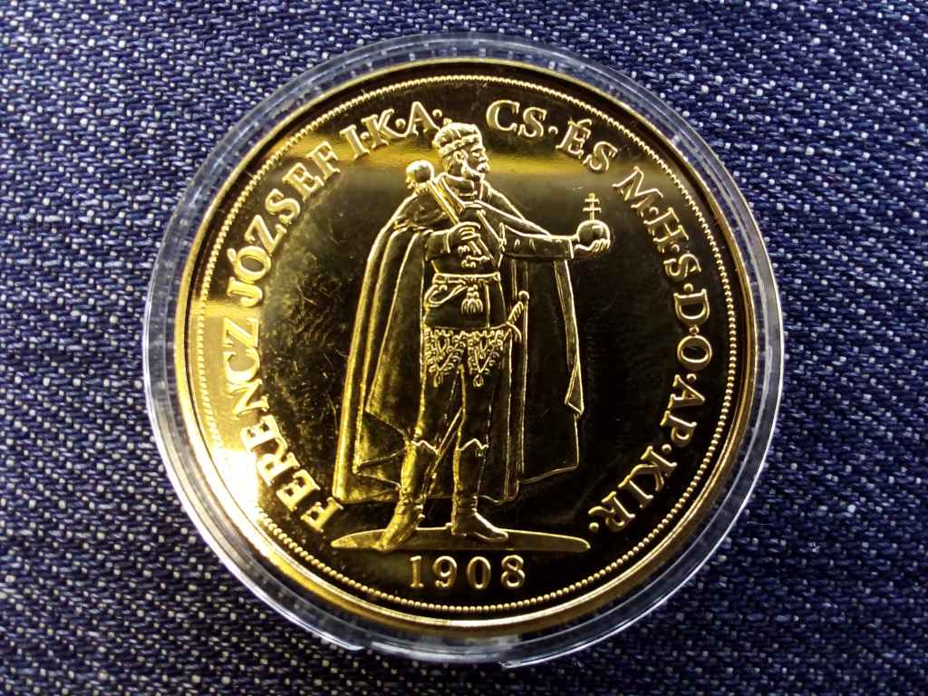 T&ouml;rt&eacute;nelmi aranyp&eacute;nzek ut&aacute;nveretben Ferenc J&oacute;zsef, 100 korona 1908