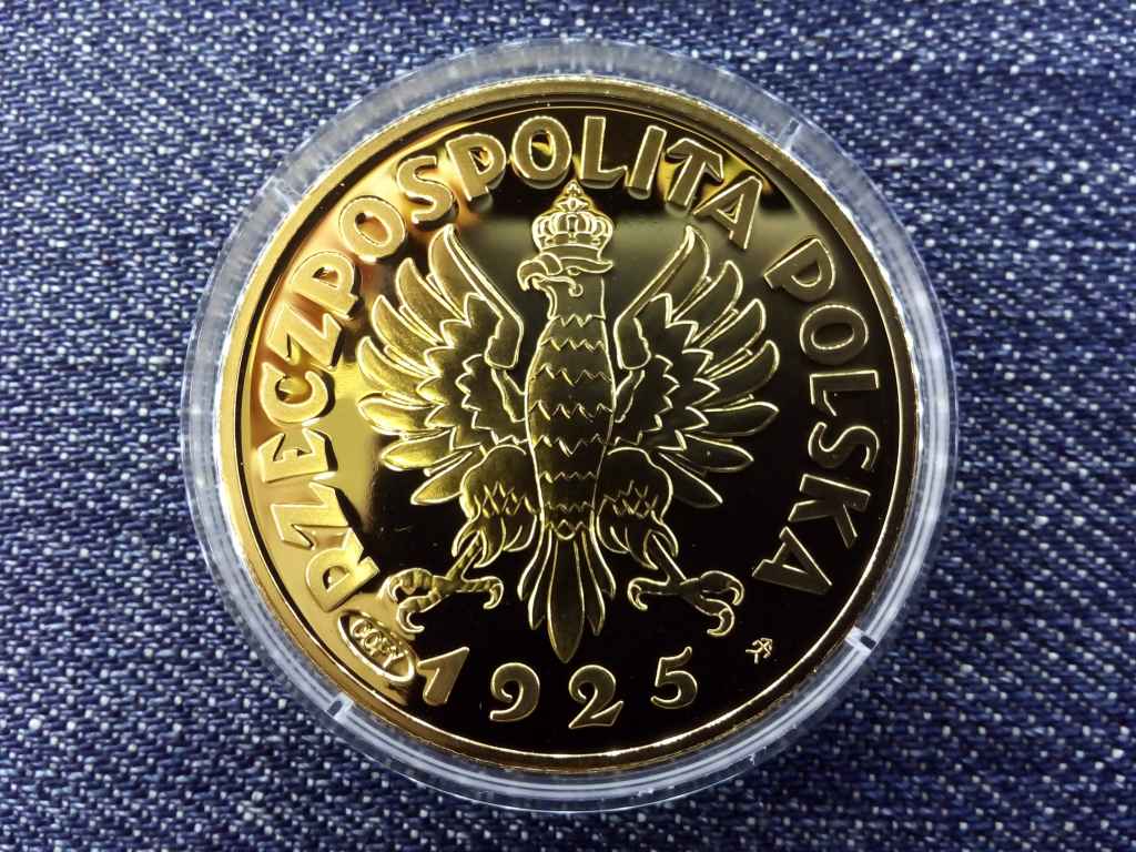 T&ouml;rt&eacute;nelmi aranyp&eacute;nzek ut&aacute;nveretben Lengyel alkotm&aacute;ny 5 zloty, 1925