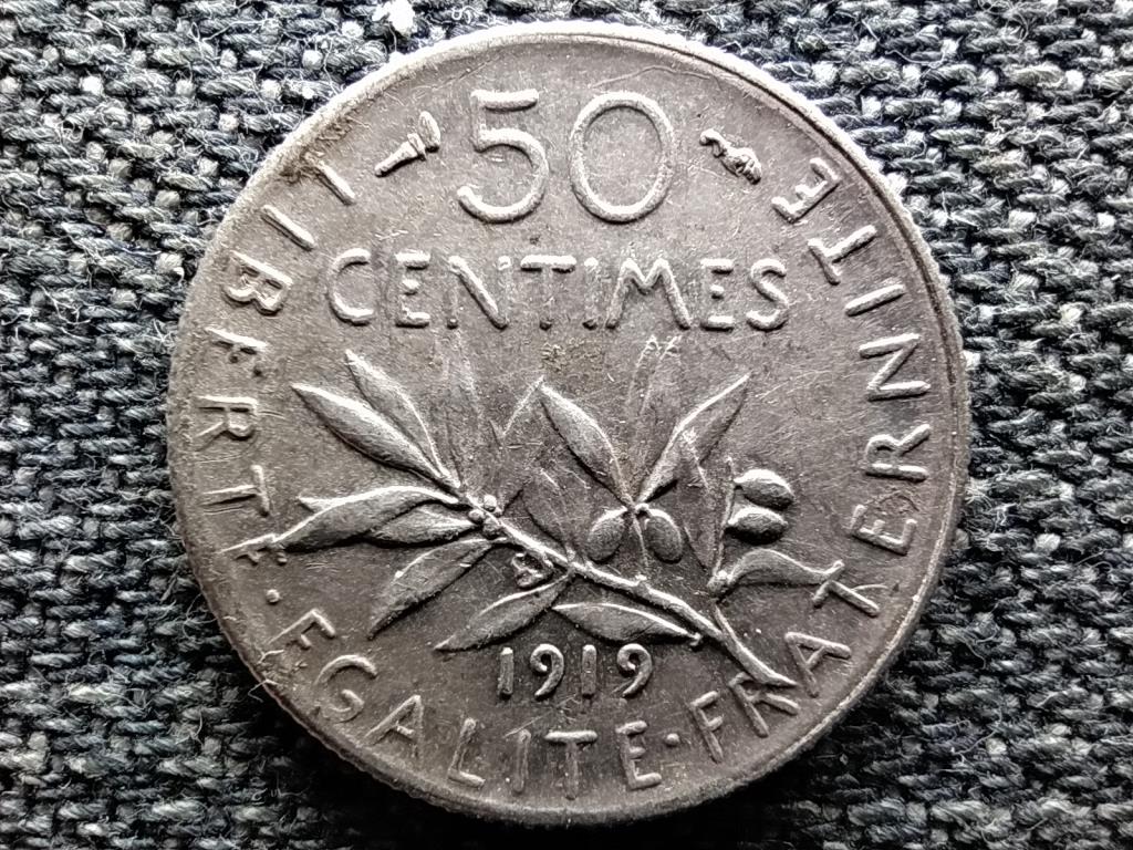 Franciaorsz&aacute;g Harmadik K&ouml;zt&aacute;rsas&aacute;g .835 ez&uuml;st 50 Centimes