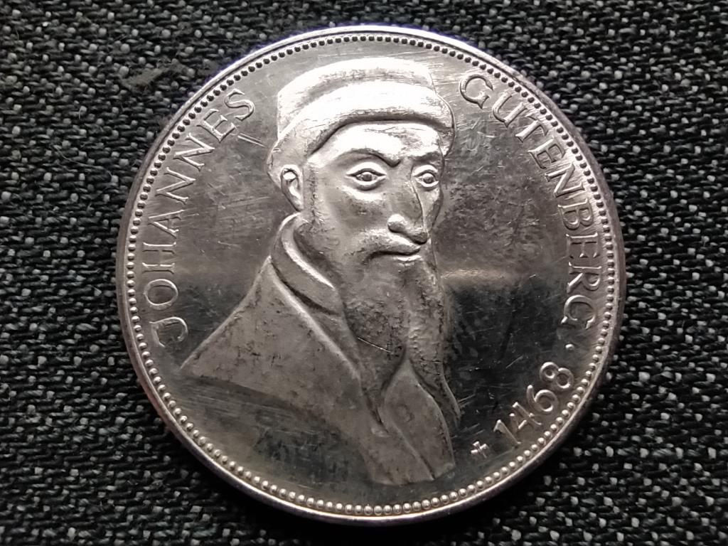 N&eacute;metorsz&aacute;g 500 &eacute;ve sz&uuml;letett Johannes Gutenberg .625 ez&uuml;st 5 M&aacute;rka