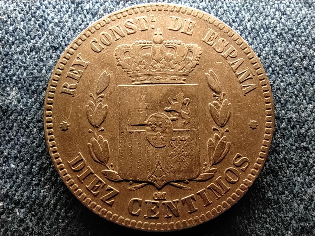 Spanyolorsz&aacute;g XII. Alfonz (1874-1885) 10 centimo