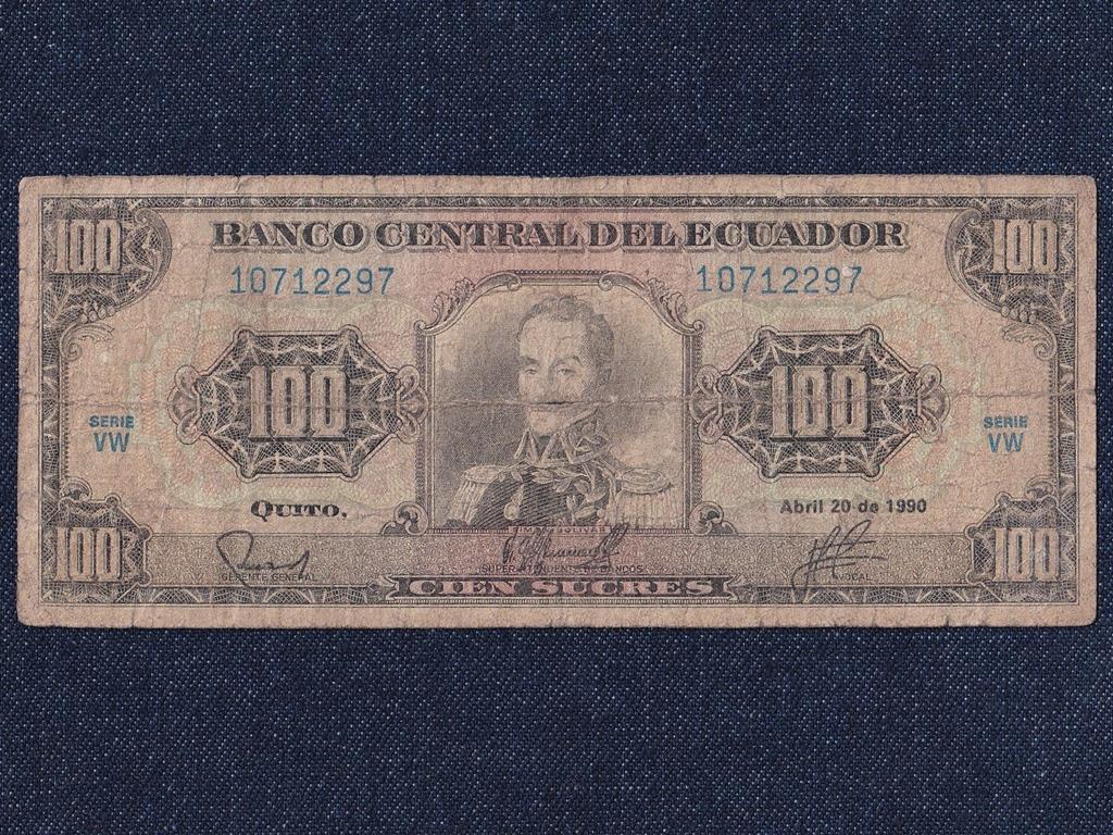 Ecuador K&ouml;zt&aacute;rsas&aacute;g (1830-0) 100 Sucre bankjegy
